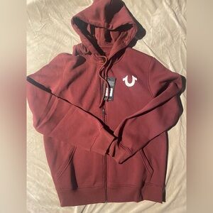 True Religion Rhinestone Buddha Zip Hoodie Sz L NWT